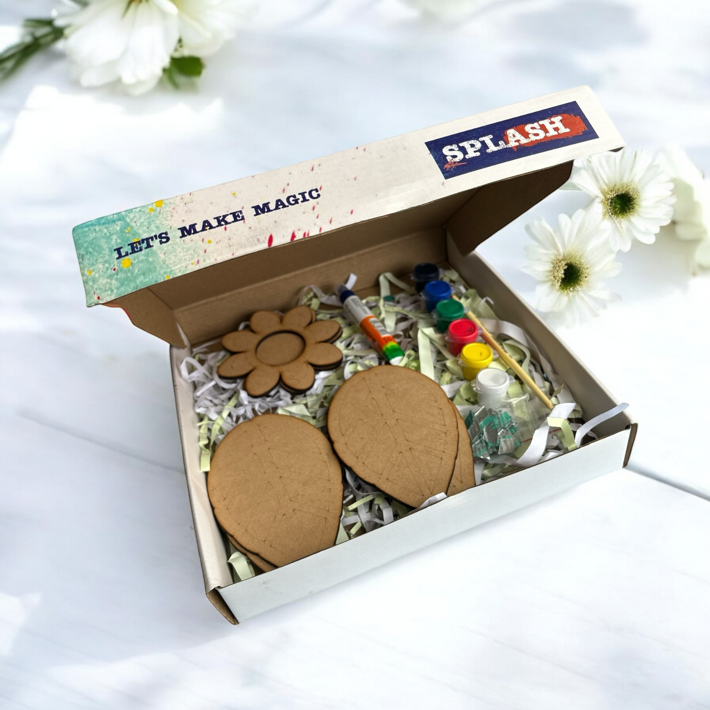 Floral Tea Light and Leaf Rangoli Design DIY Kit I SPLASH DIY Kit