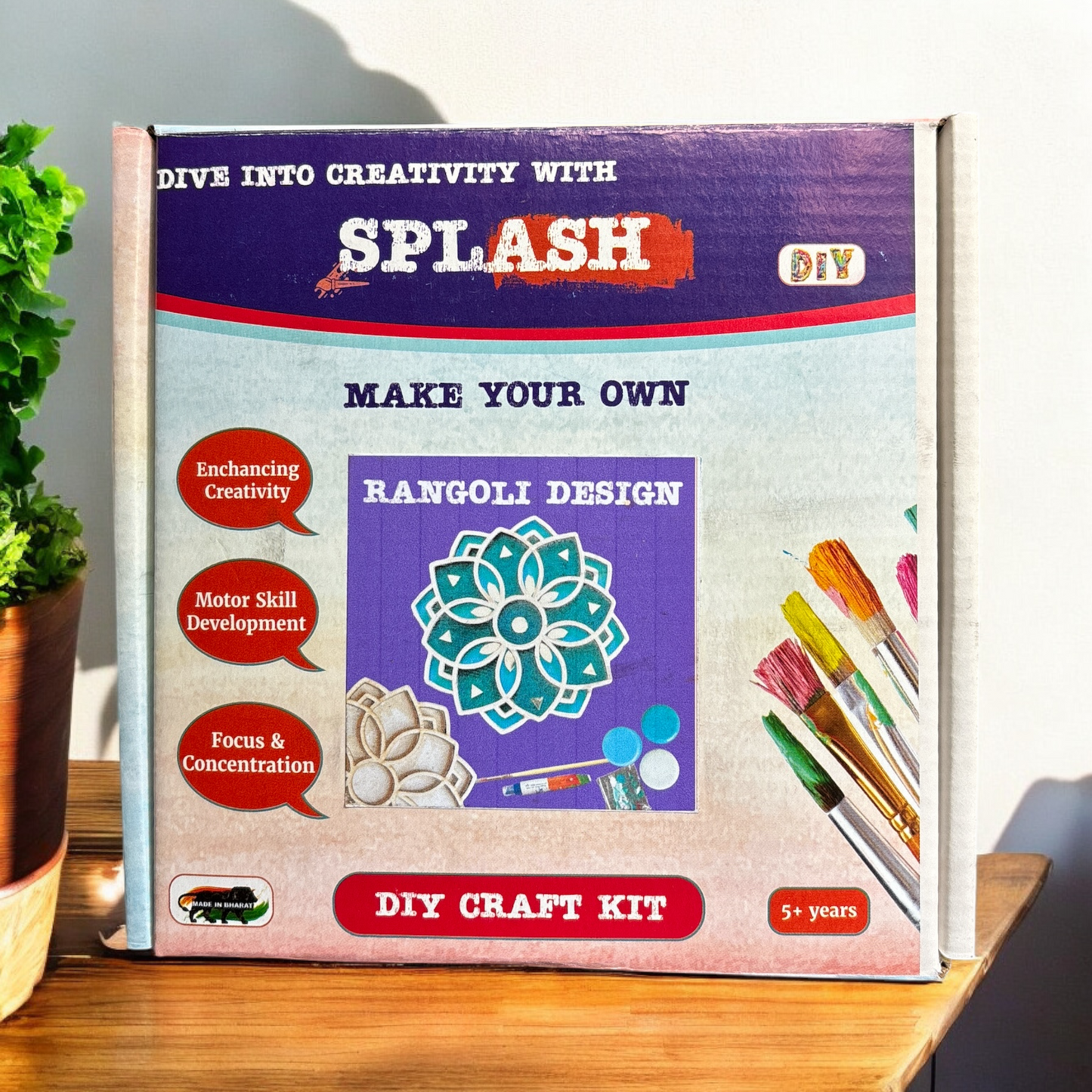 Flower Double Layered Rangoli Design DIY Kit I SPLASH DIY Kit
