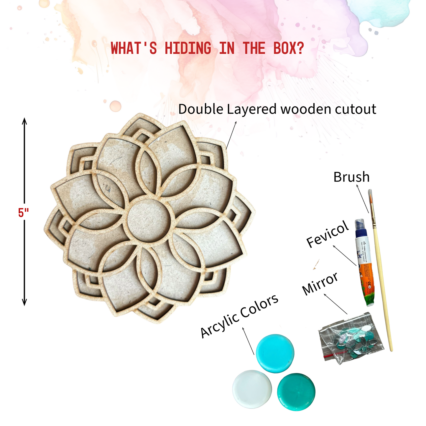 Flower Double Layered Rangoli Design DIY Kit I SPLASH DIY Kit