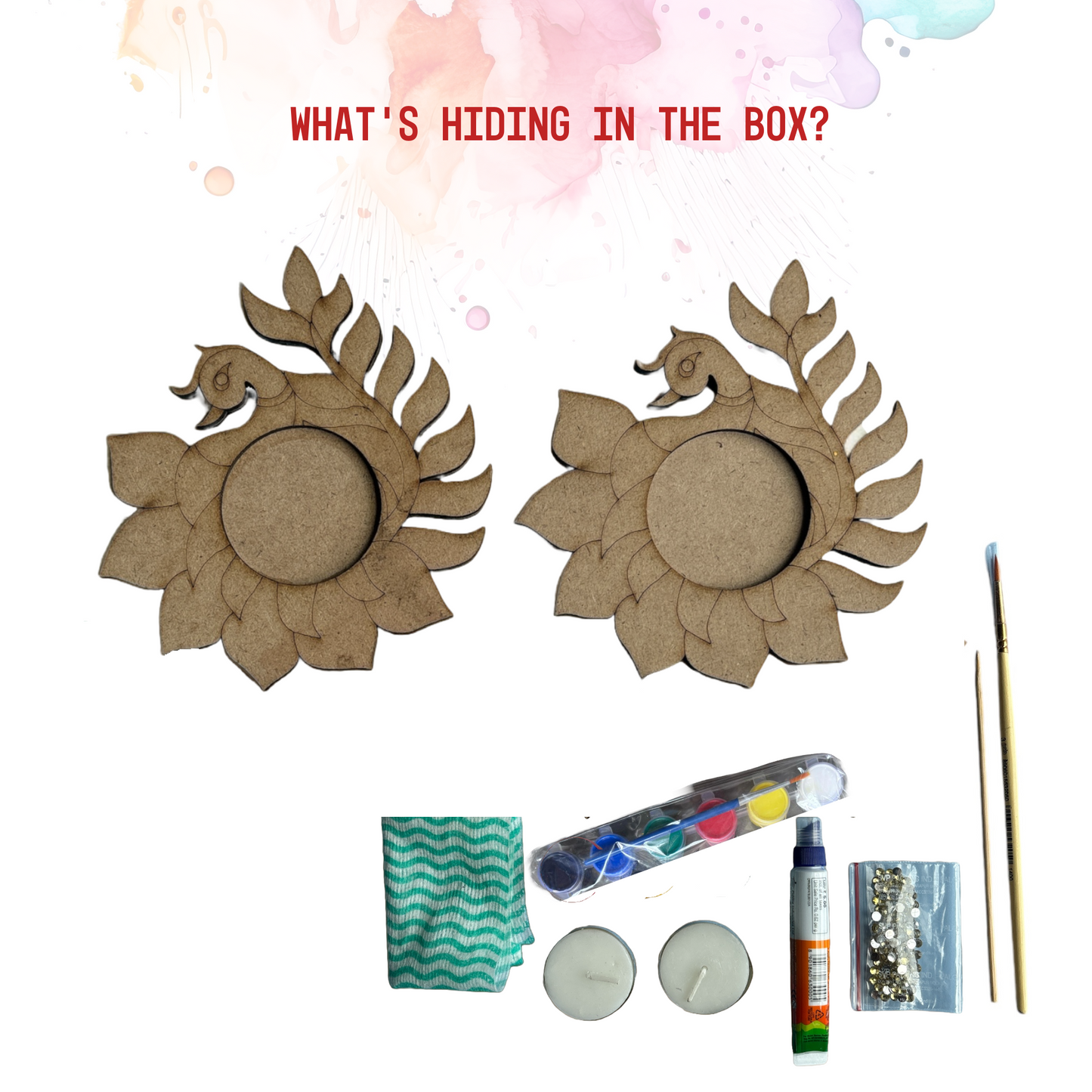 Peacock Tea Light Candle Holder DIY Kit | SPLASH DIY Kit