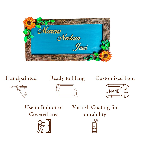 Blossom on Wood Nameplate