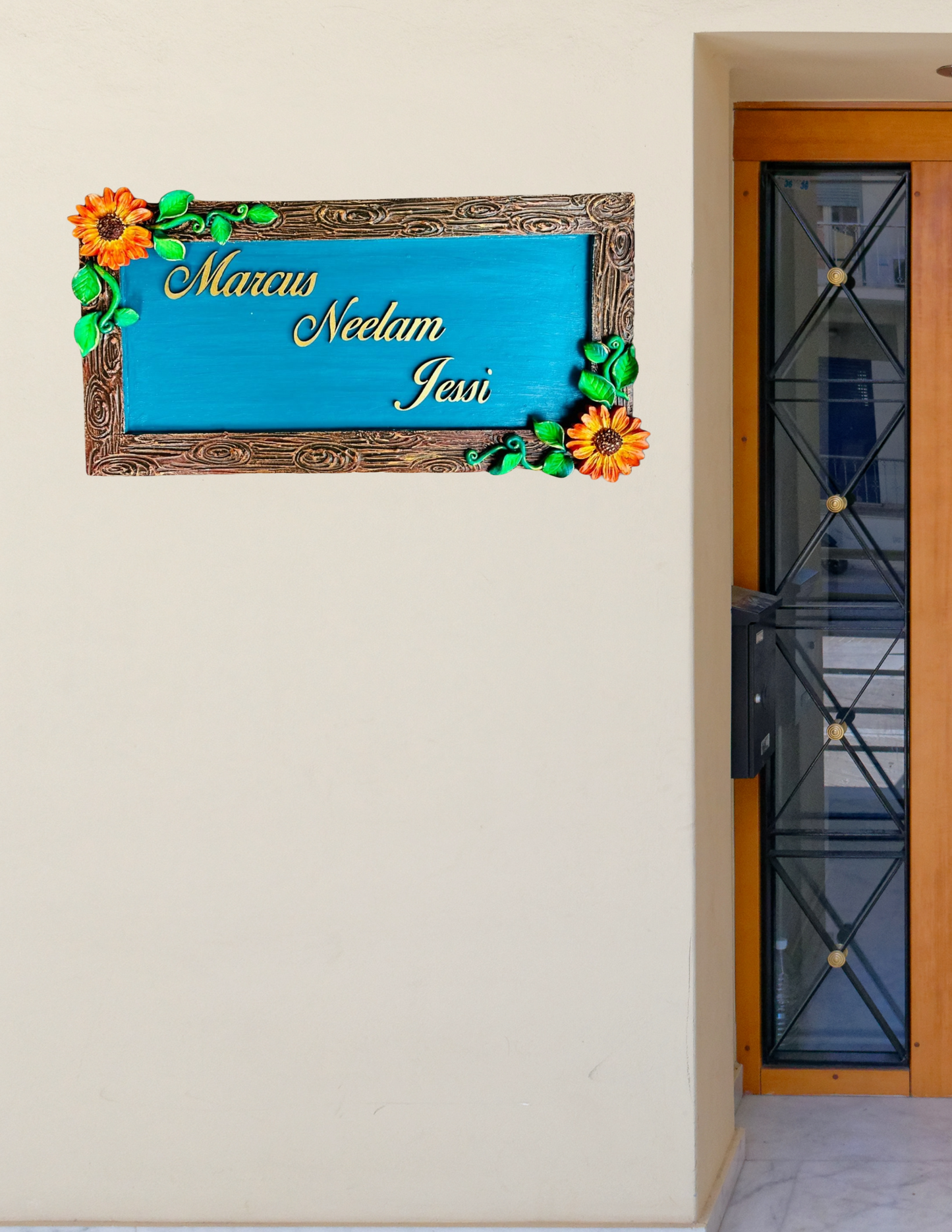Blossom on Wood Nameplate