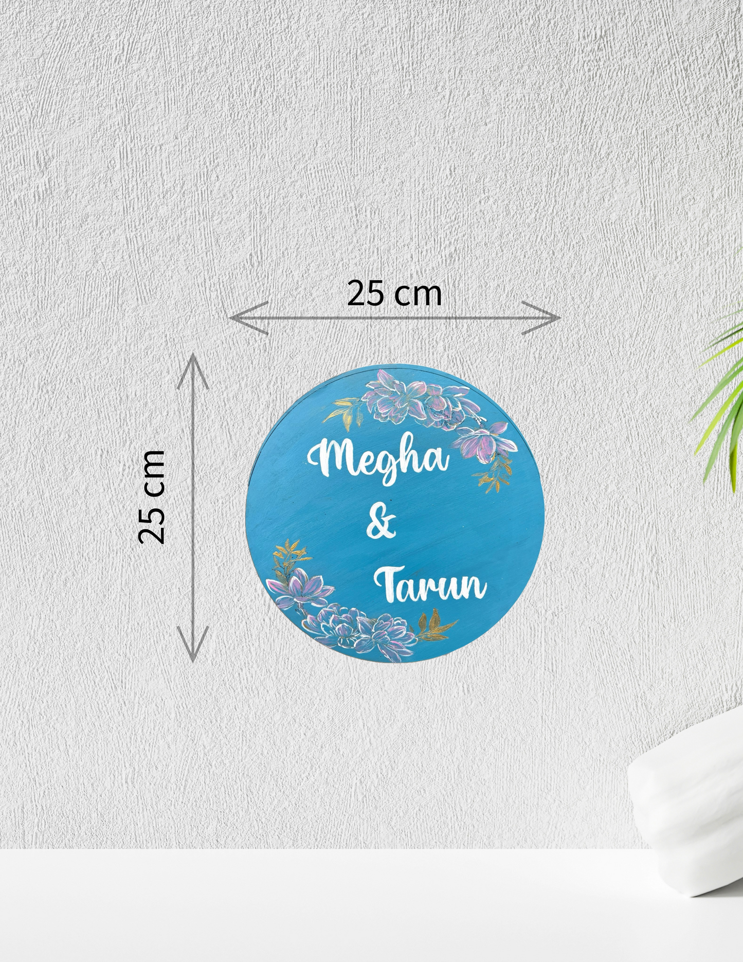 Floral Blue Nameplate