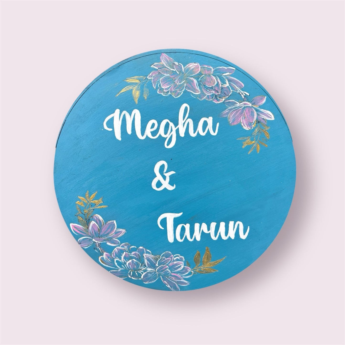 Floral Blue Nameplate
