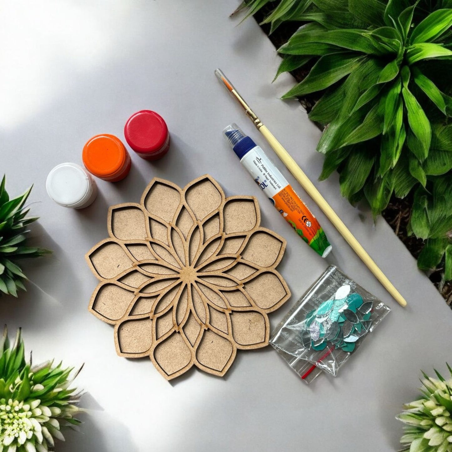 Petal Double Layered Rangoli Design DIY Kit I SPLASH DIY Kit
