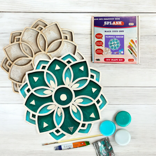 Flower Double Layered Rangoli Design DIY Kit I SPLASH DIY Kit