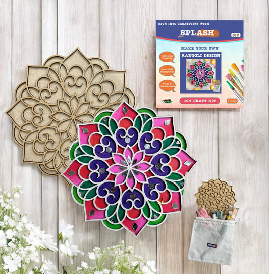 Festive Blossom  Double Layerd  Rangoli Design DIY kit - 9inch I SPLASH DIY Kit
