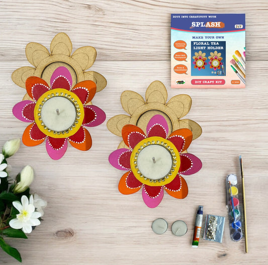 Floral Tea Light Candle Holder DIY Kit | SPLASH DIY Kit
