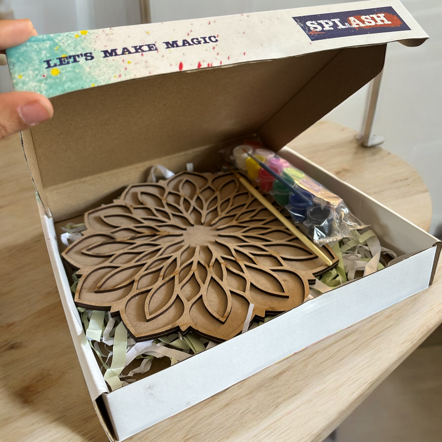 Leaf and Flower Double Layerd  Rangoli Design - 9inch DIY Kit I SPLASH DIY Kit