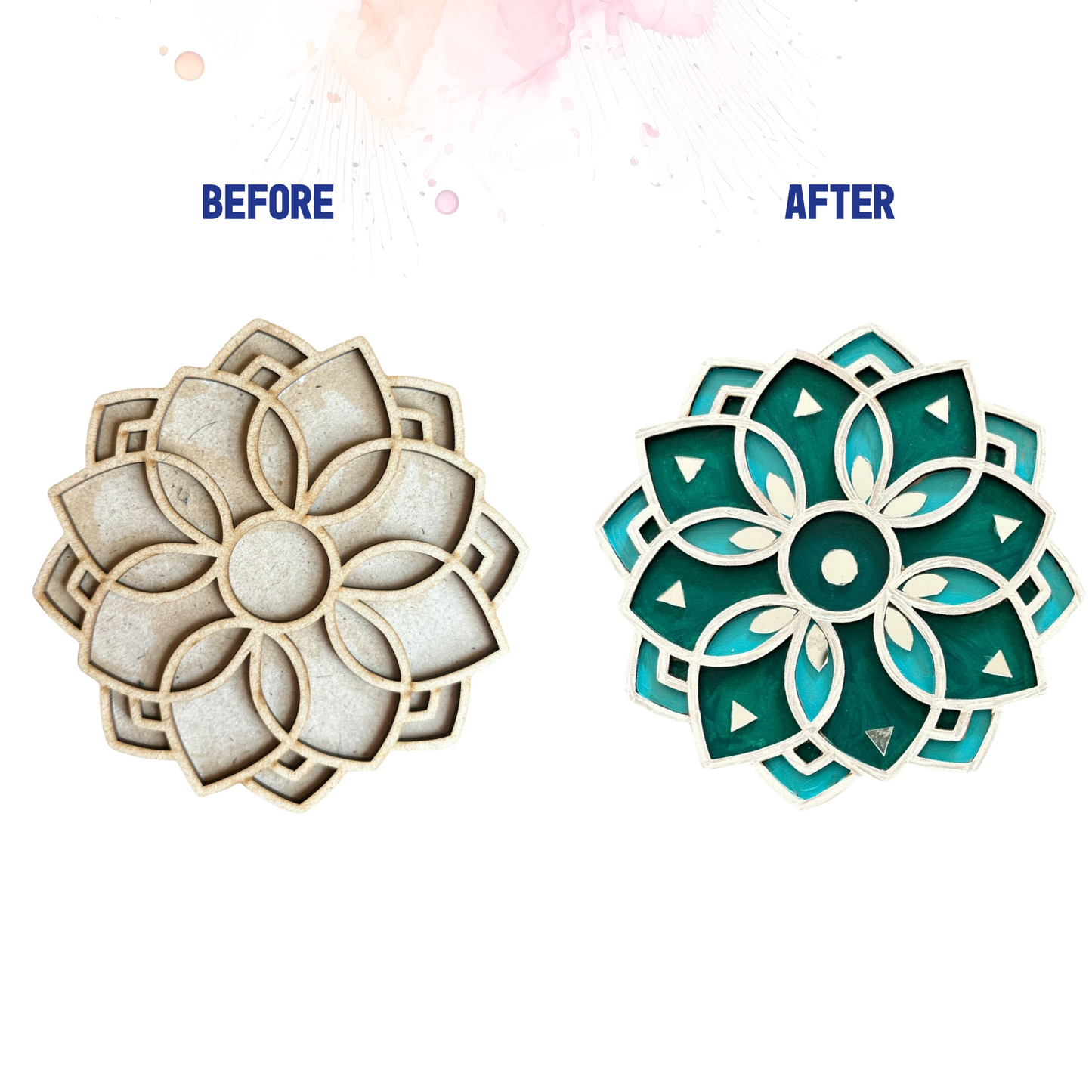 Flower Double Layered Rangoli Design DIY Kit I SPLASH DIY Kit