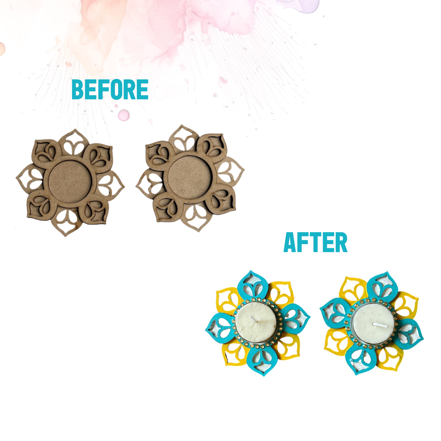 Flower Tea Light Candle Holder DIY Kit | SPLASH DIY Kit