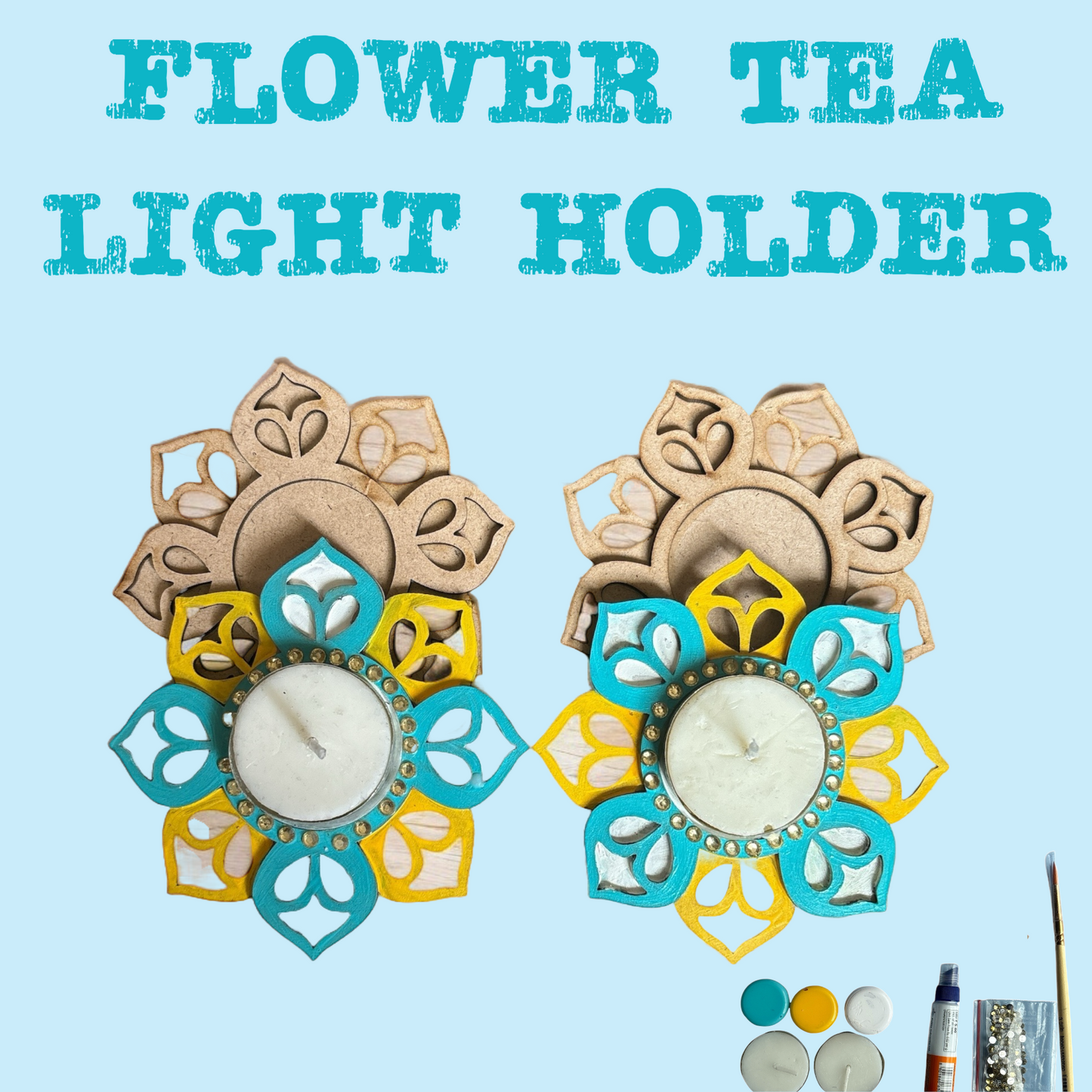 Flower Tea Light Candle Holder DIY Kit | SPLASH DIY Kit