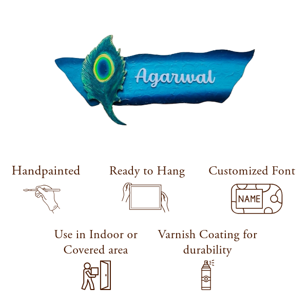 Peacock Feather Nameplate