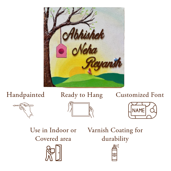 Sunrise Boho Style Nameplate