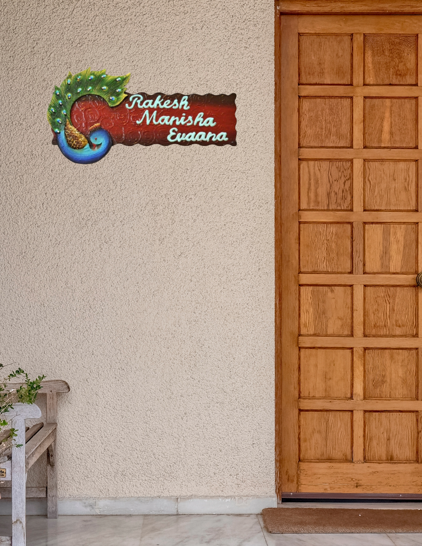 Dancing Peacock Nameplate