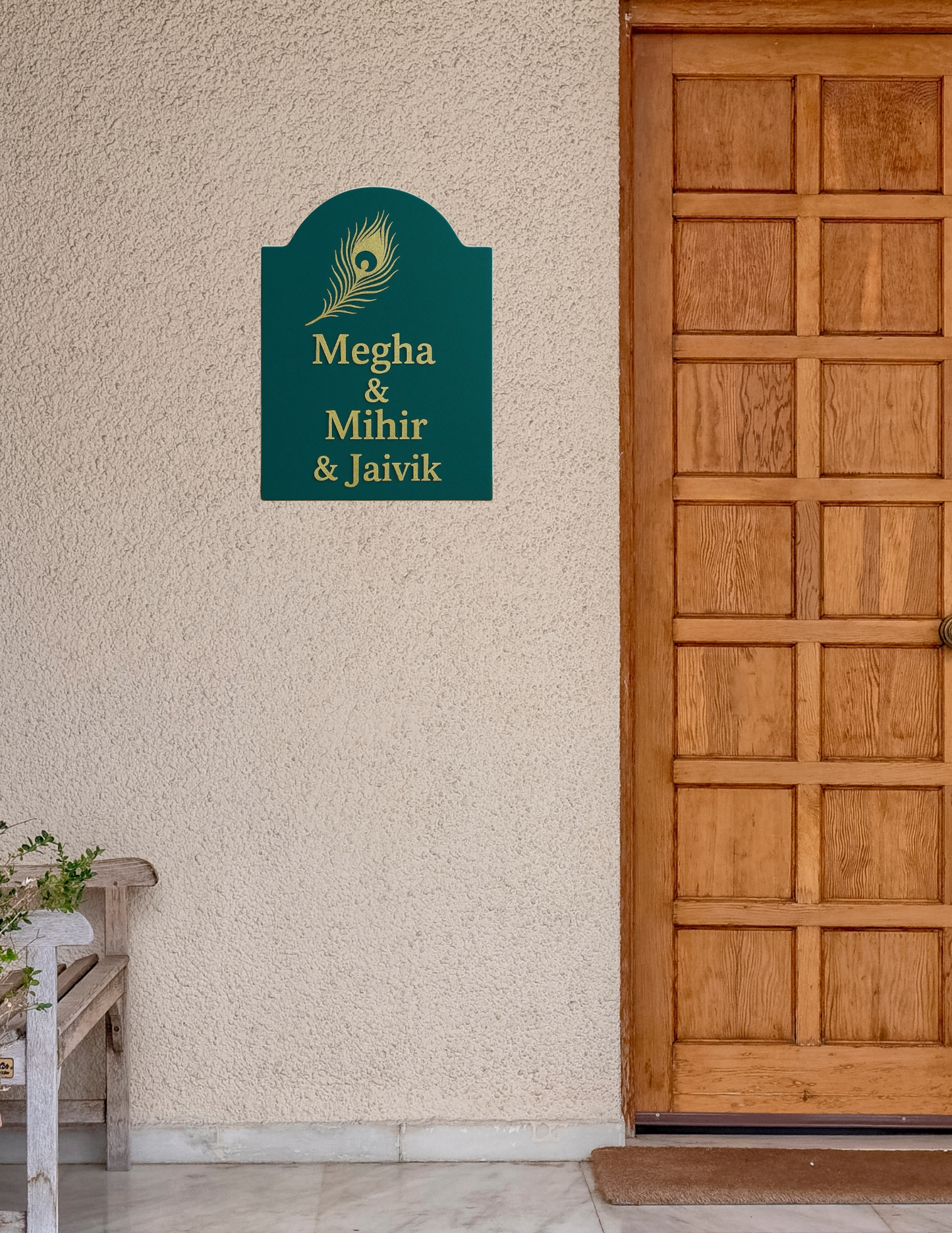 Peacock Feather Nameplate