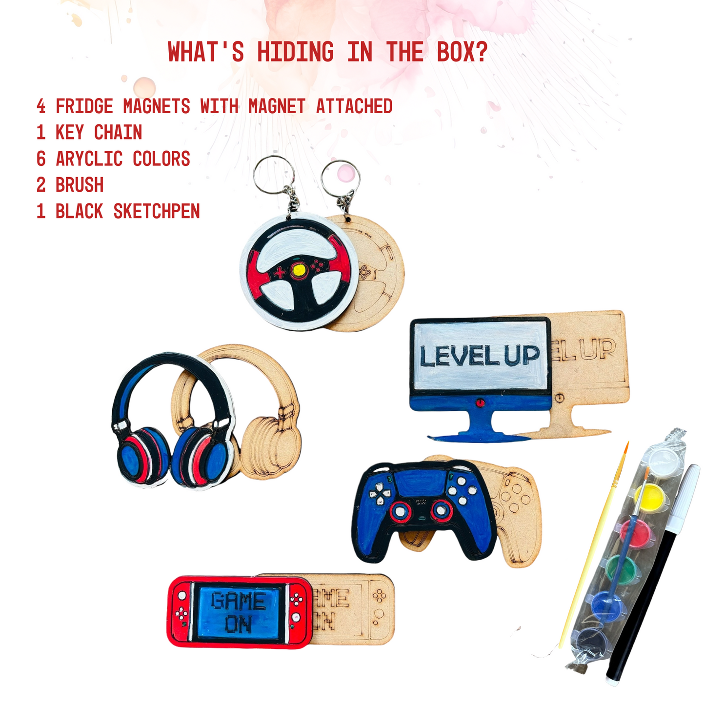 Gaming Fridge Magnet and Keychain DIY Kit I SPLASH DIY Kit