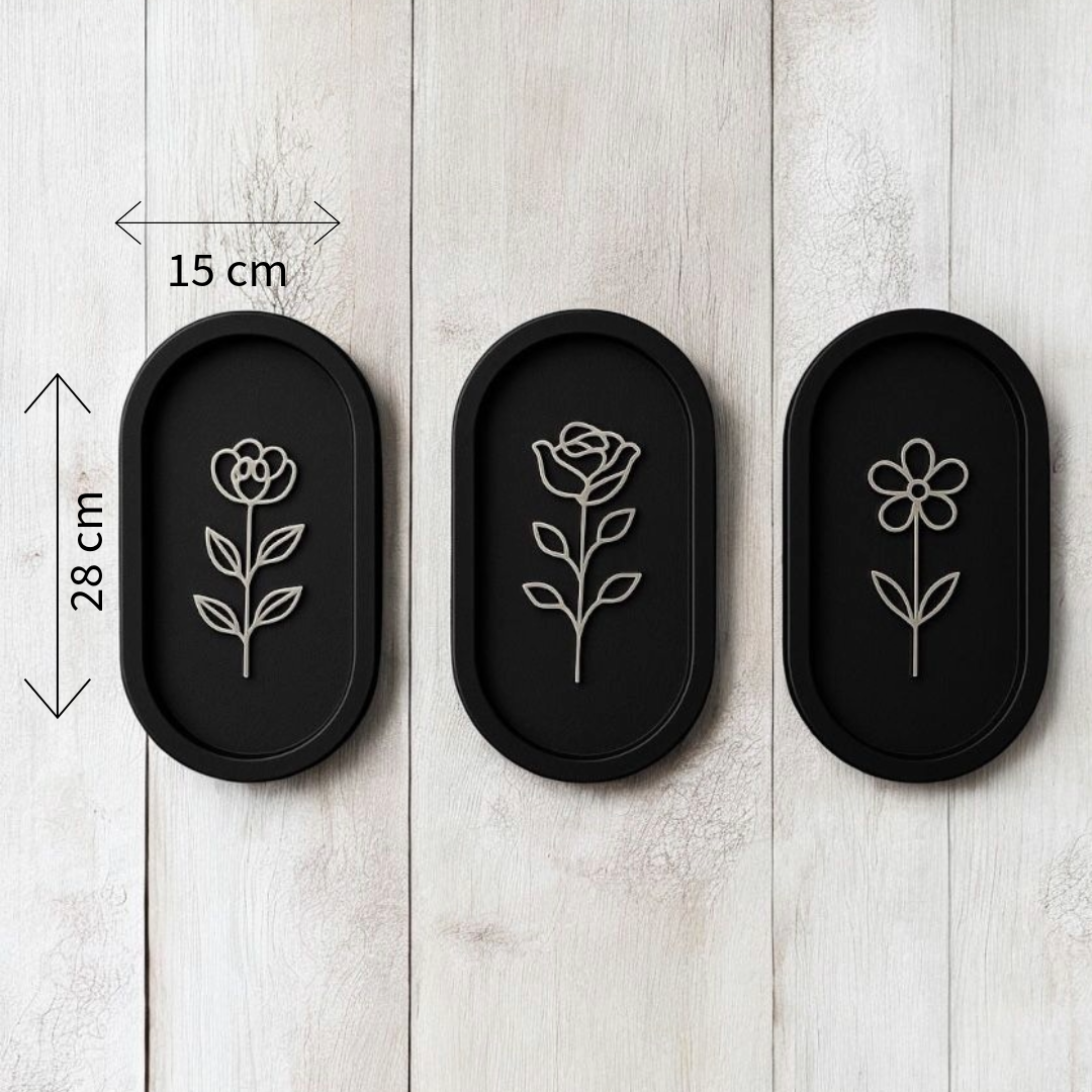 Floral Frames -Set of 3 Wall Hanging