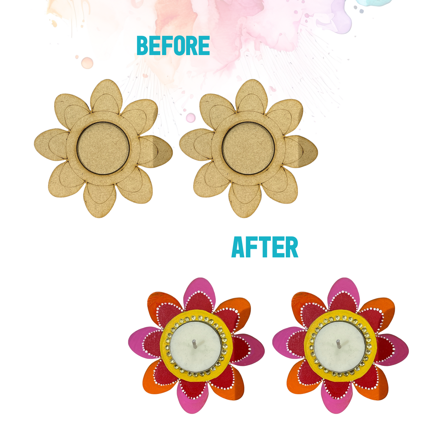 Floral Tea Light Candle Holder DIY Kit | SPLASH DIY Kit