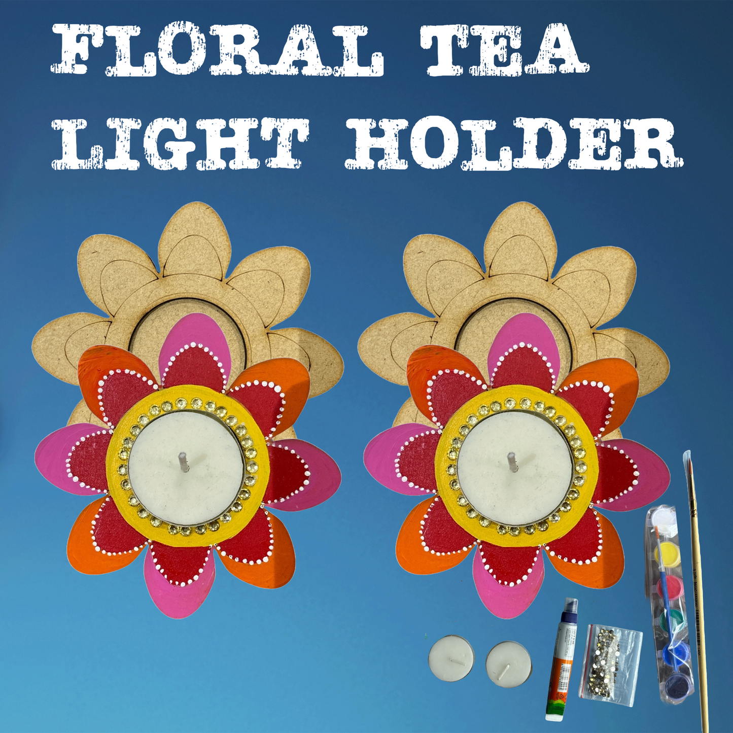 Floral Tea Light Candle Holder DIY Kit | SPLASH DIY Kit