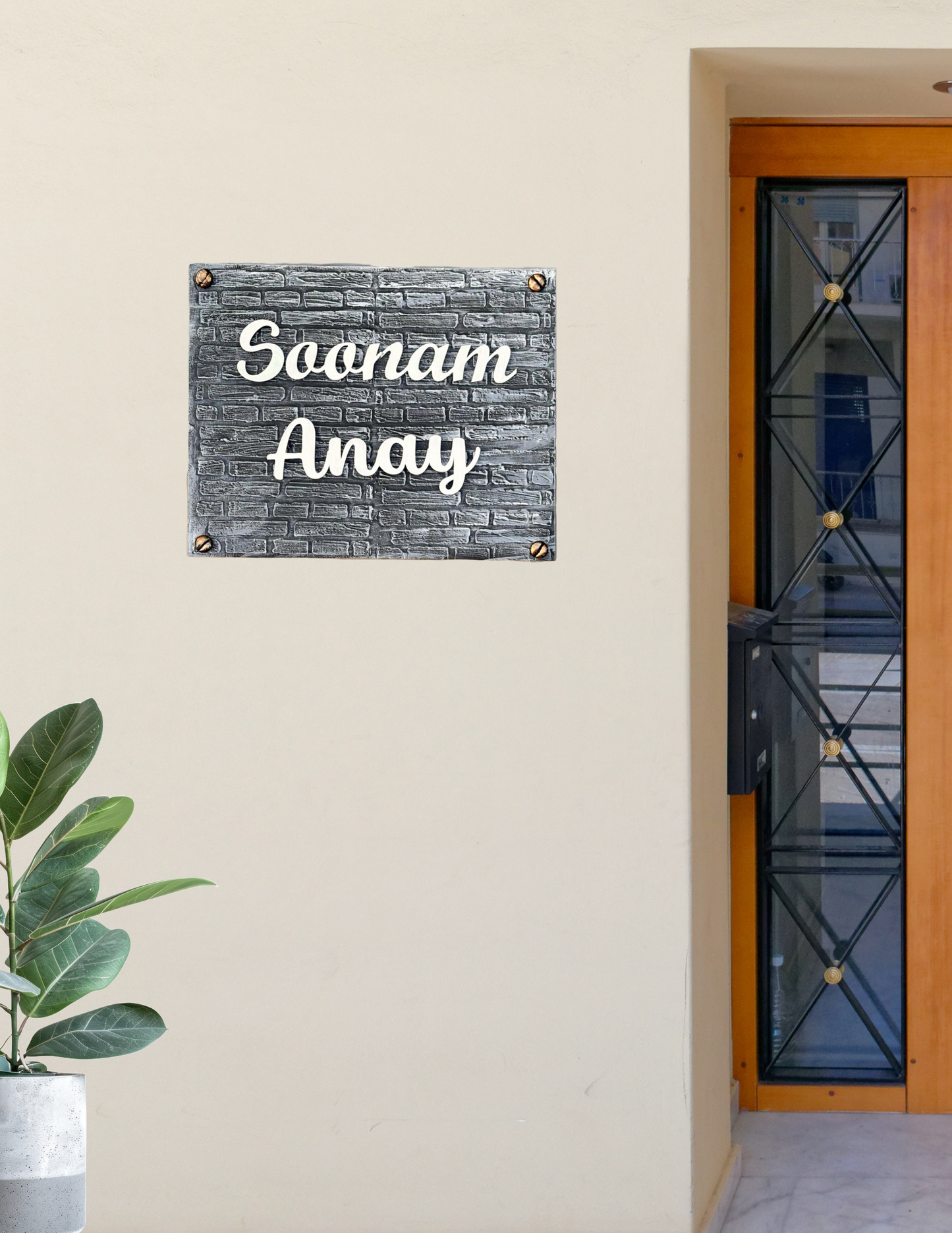 Brick Wall Nameplate