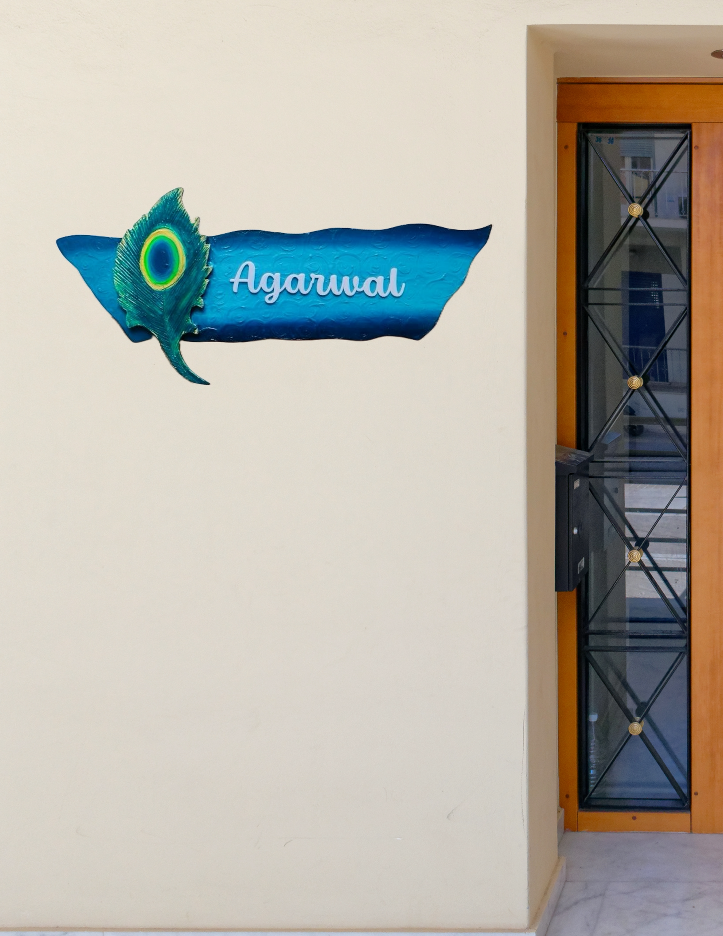 Peacock Feather Nameplate