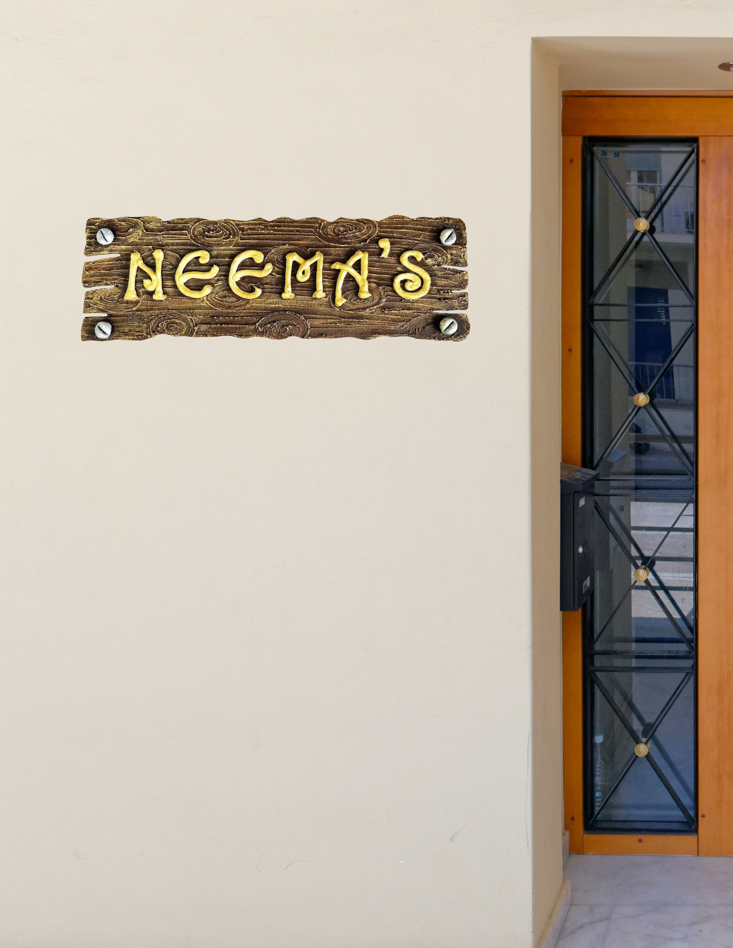 Natural Wood Finish Nameplate