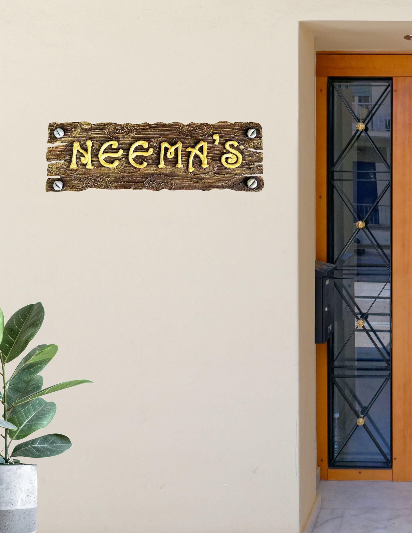 Natural Wood Finish Nameplate