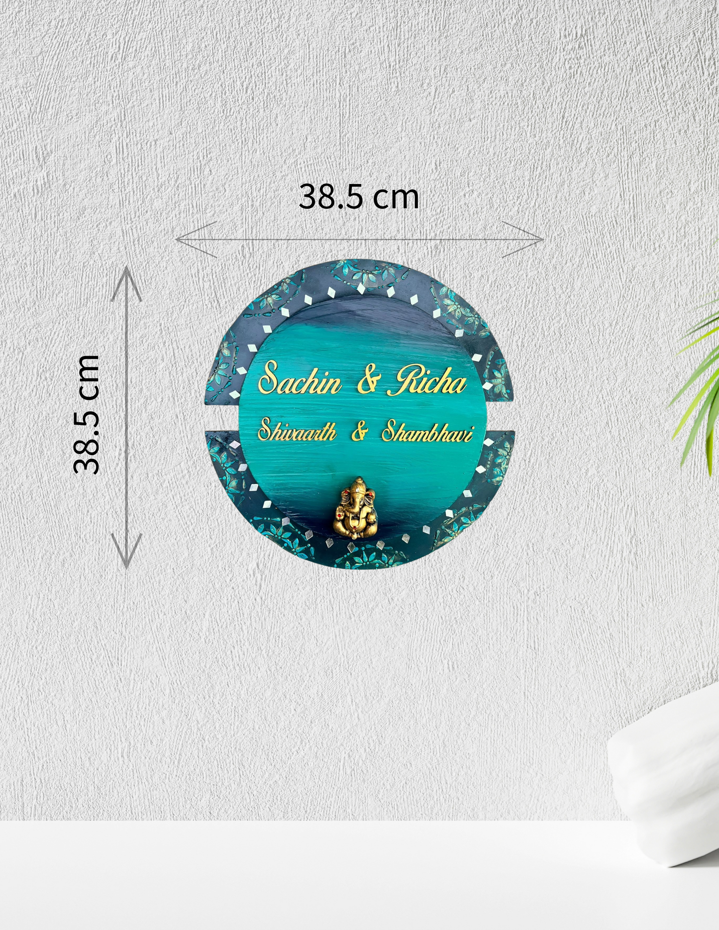 Divine Ganesha Blessing Nameplate
