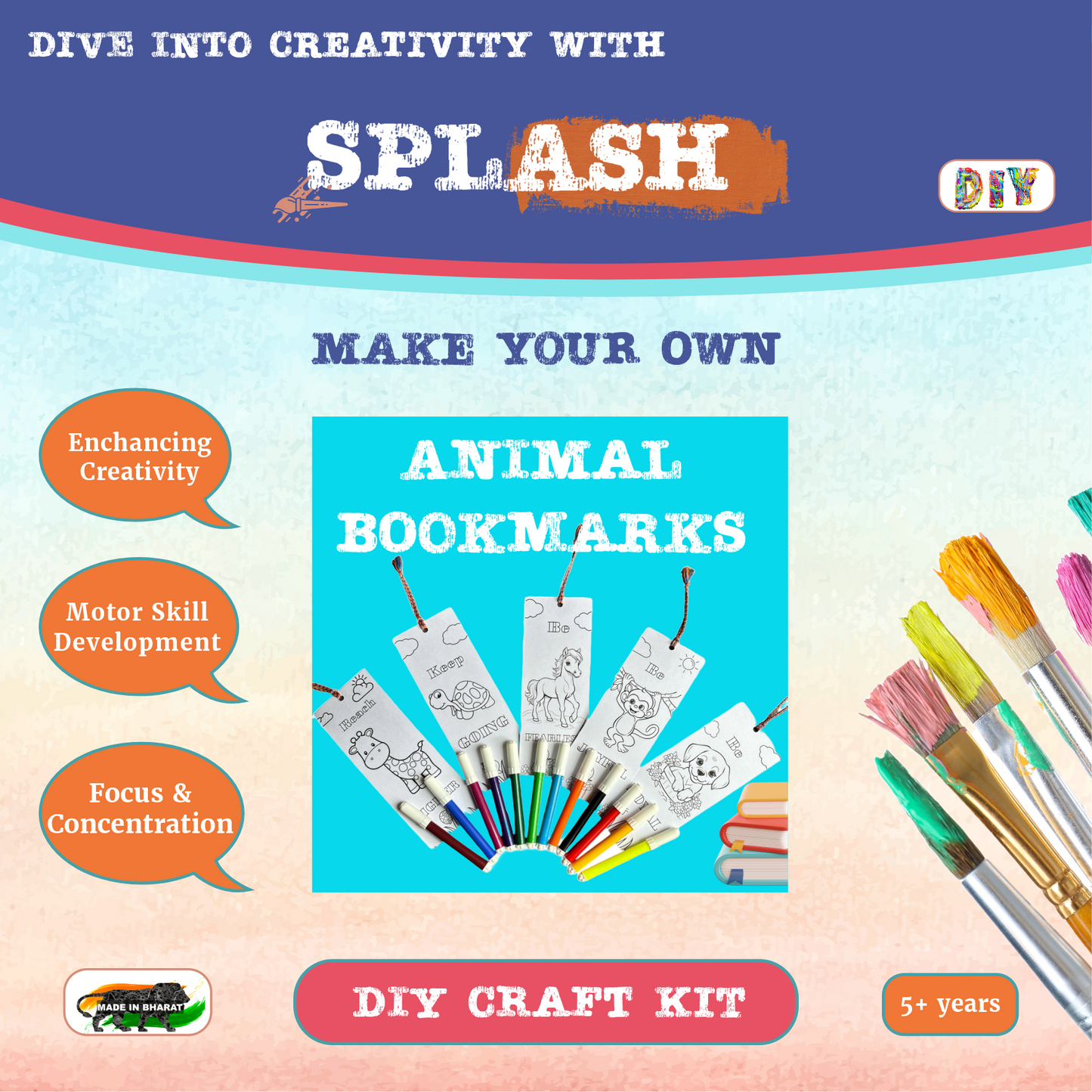 5 Animal Bookmark DIY Kit I SPLASH DIY Kit