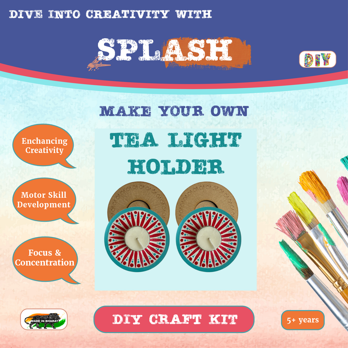 Circle Spark Tea Light Candle Holder DIY Kit | SPLASH DIY Kit