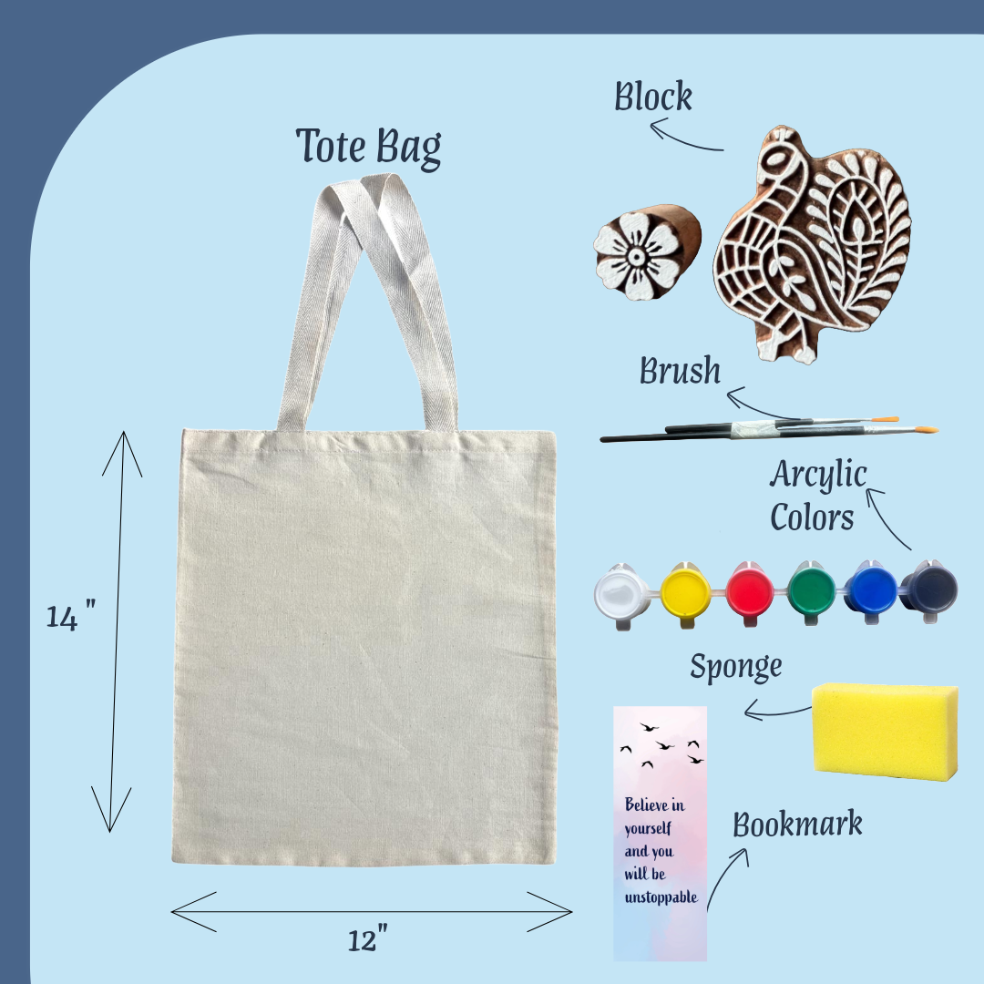 Peacock & Flower Block Painting DIY Kit | SPLASH DIY Kit