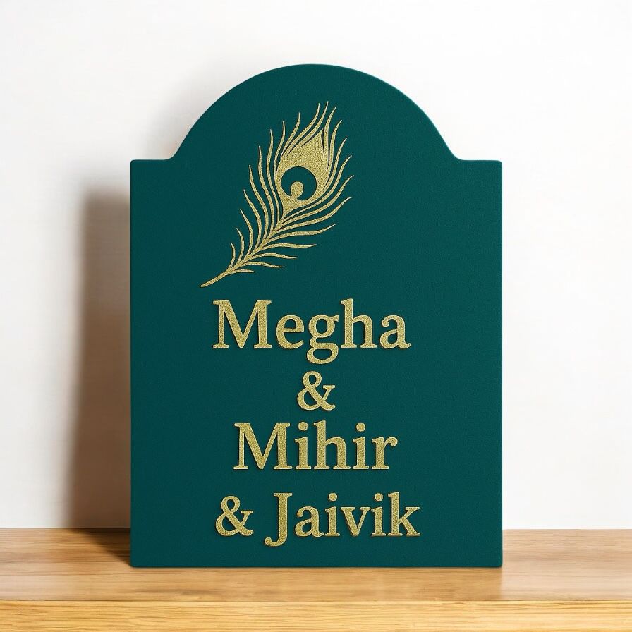 Peacock Feather Nameplate