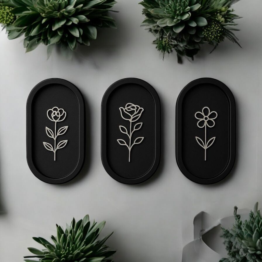 Floral Frames -Set of 3 Wall Hanging
