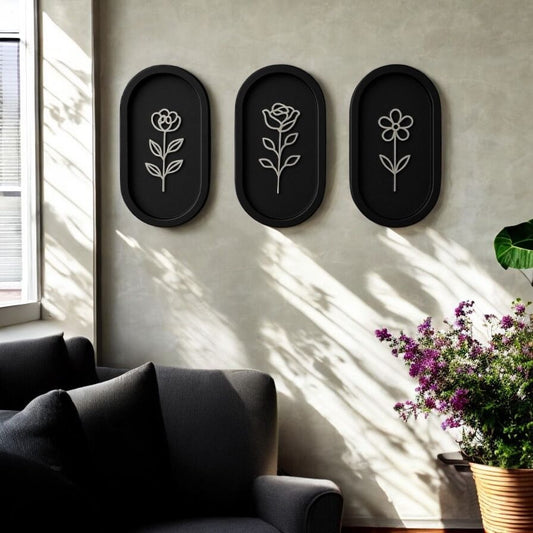 Floral Frames -Set of 3 Wall Hanging