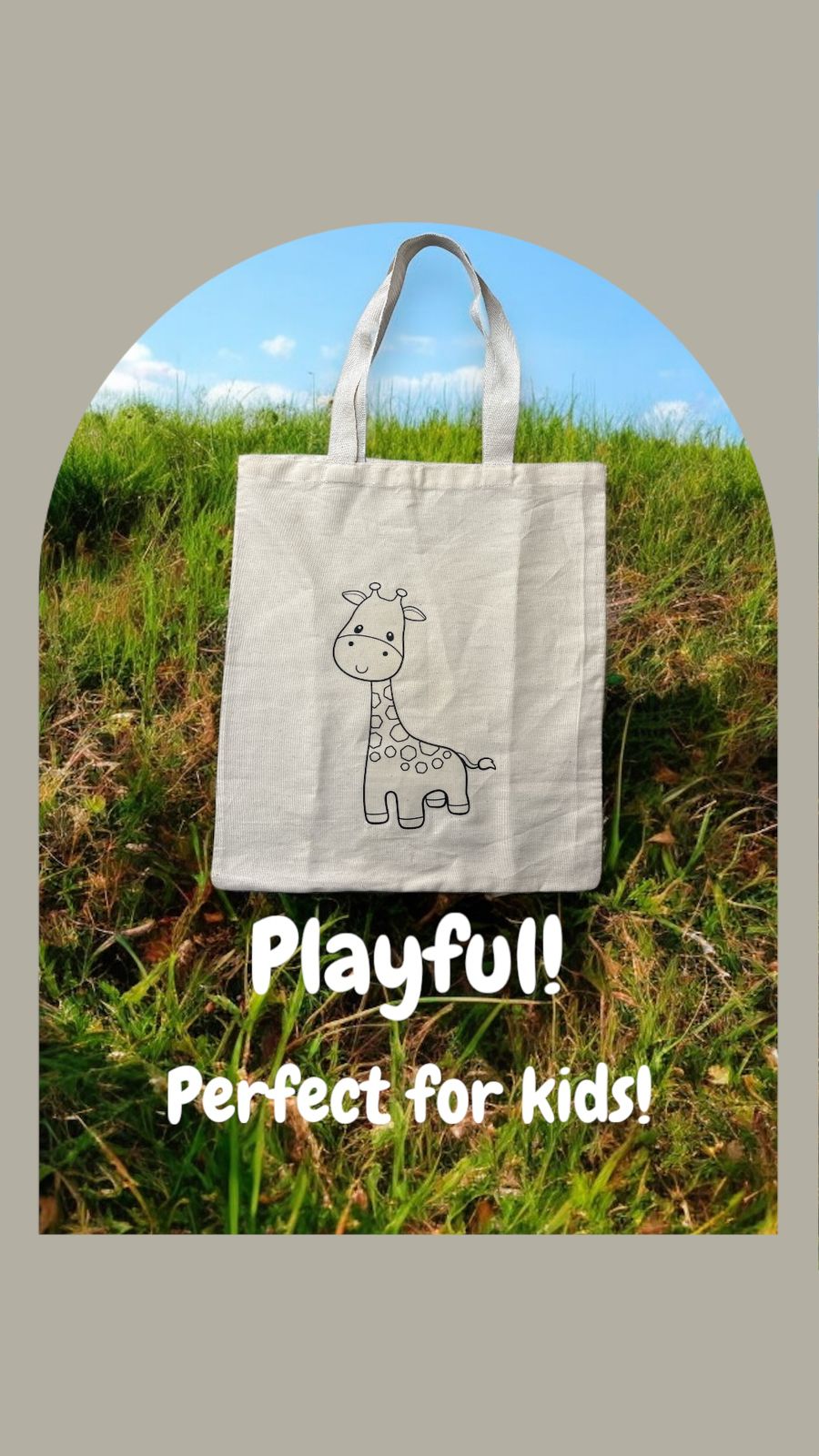 Animal-Themed Tote Bag Painting DIY Kit – Giraffe Design