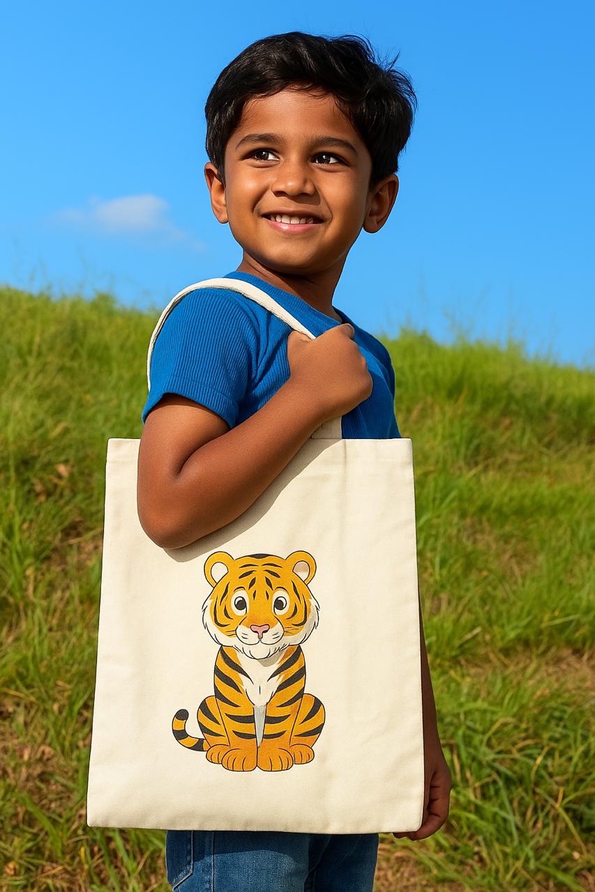 Animal-Themed Tote Bag Painting DIY Kit – Tiger Design