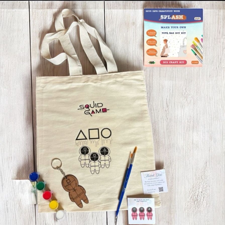 Squid Game Tote Bag Painting and Fridge Magnet DIY Kit