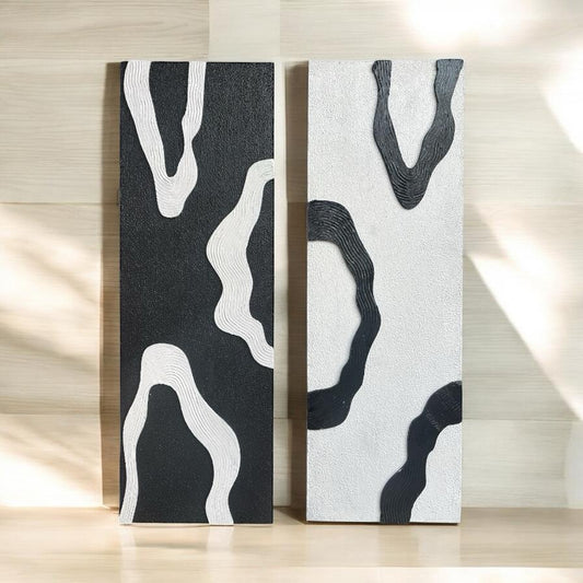 Monochrome Wave Texture Panels