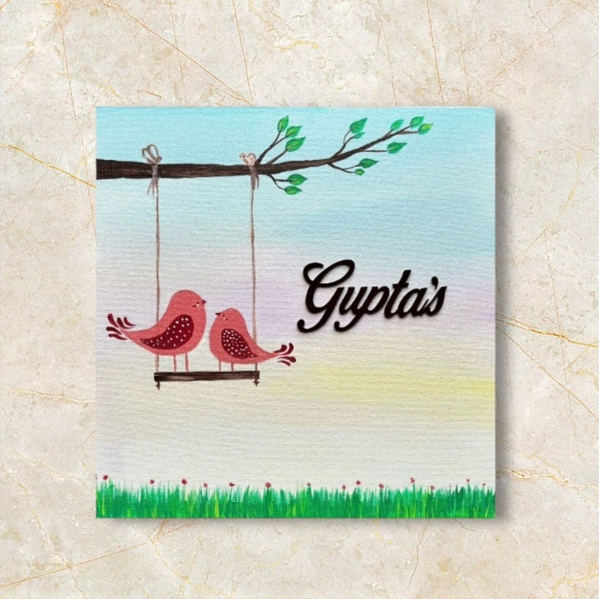 Cute Love Birds Nameplate