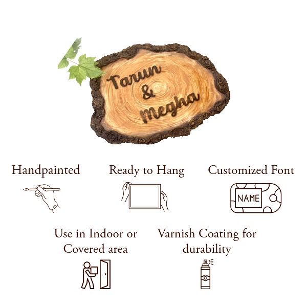 Wooden Bark Nameplate