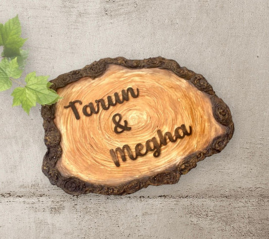 Wooden Bark Nameplate