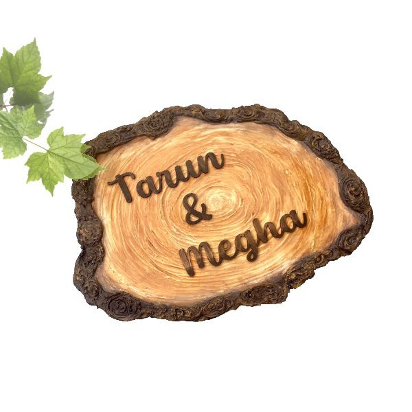 Wooden Bark Nameplate