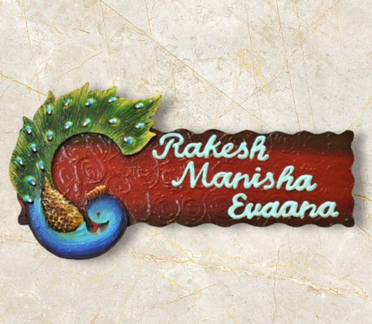 Dancing Peacock Nameplate