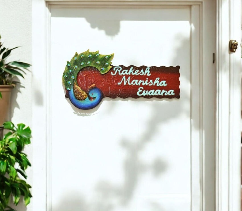 Dancing Peacock Nameplate