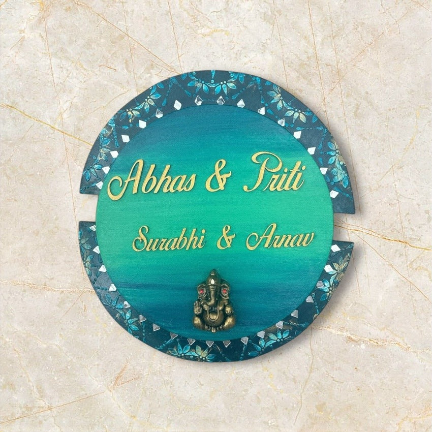 Divine Ganesha Blessing Nameplate