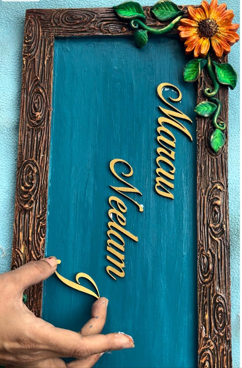 Blossom on Wood Nameplate