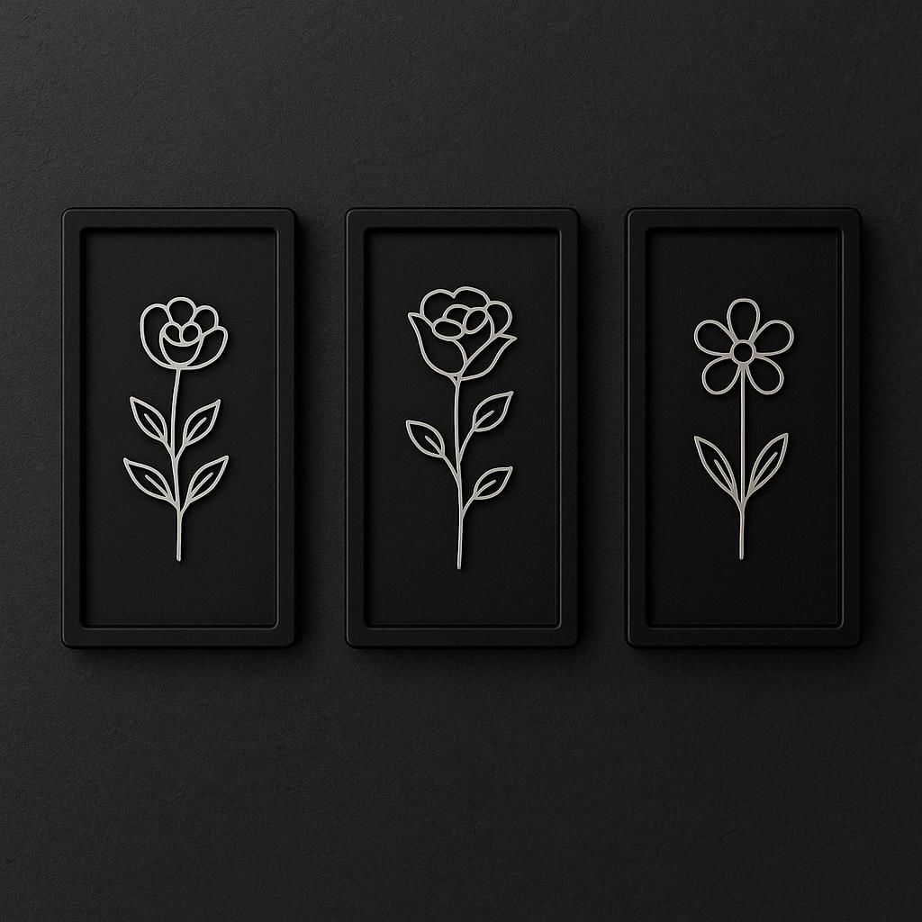 Floral Frames -Set of 3 Wall Hanging